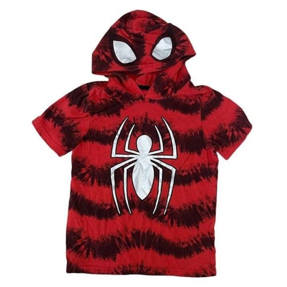 Boys Hooded Spider-Man T-Shirt Size 7